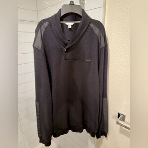 Calvin Klein • Black Woven Slim Fit Pullover Sweater • Men’s Size XL